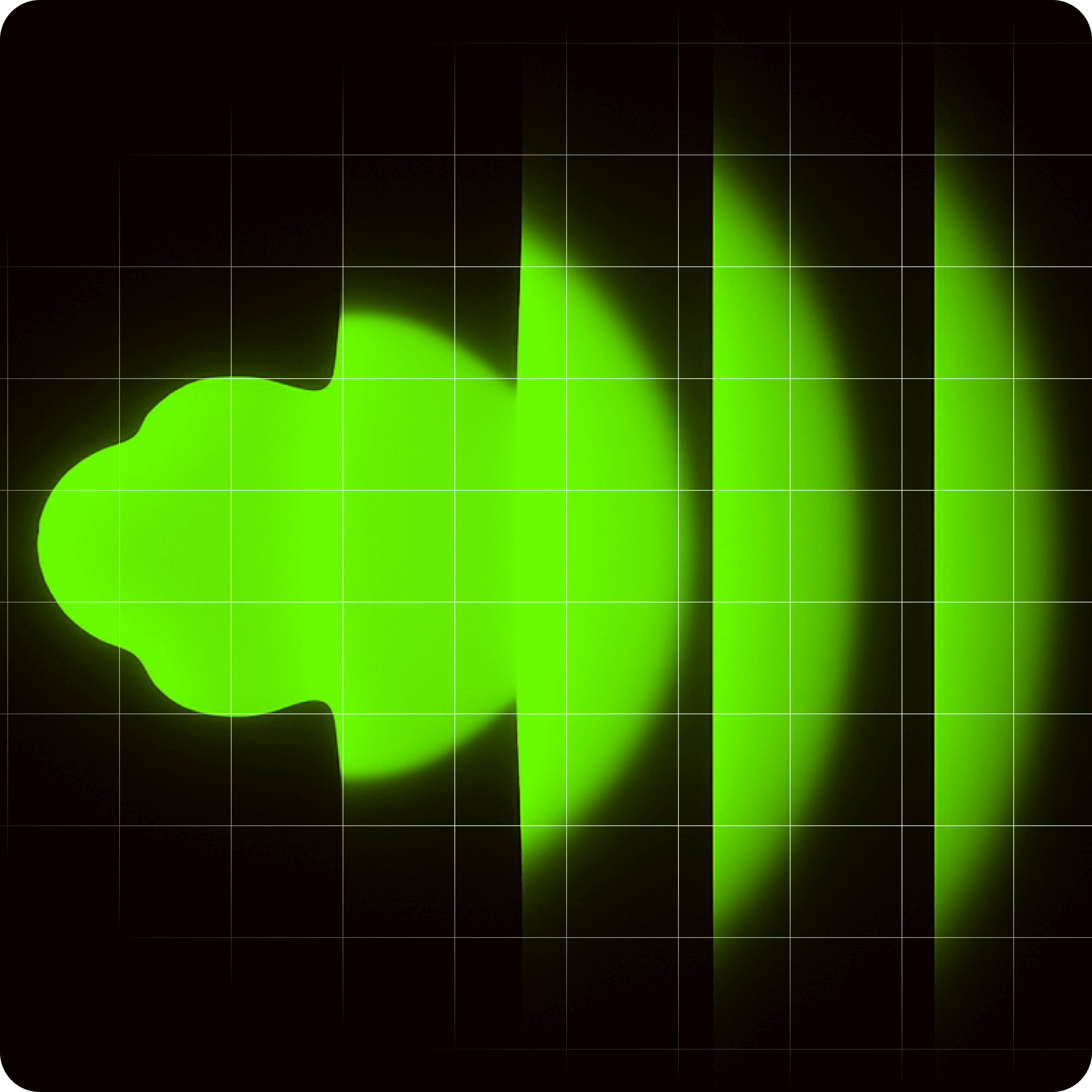 Graphic of a neon green sonar design